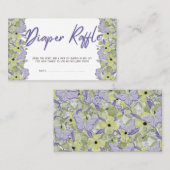 Vlinder Bloem Baby Shower Luier Raffel Ticket (Voorkant / Achterkant)