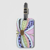 Vlinder Bloem Blank Bagagelabel (Voorkant (verticaal))