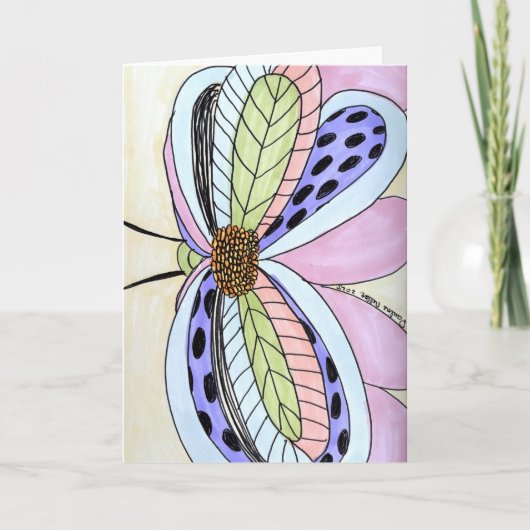 Vlinder Bloem Blank Kaart (Voorkant)