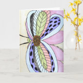 Vlinder Bloem Blank Kaart (Gele Bloem)