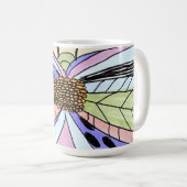 Vlinder Bloem Blank Koffiemok (Voorkant rechts)