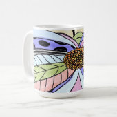 Vlinder Bloem Blank Koffiemok (Voorkant links)
