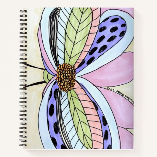 Vlinder Bloem Blank Notitieboek (Voorkant)
