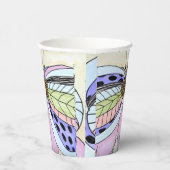 Vlinder Bloem Blank Papieren Bekers (Rechts)
