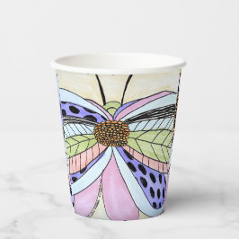 Vlinder Bloem Blank Papieren Bekers