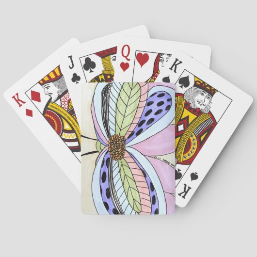 Vlinder Bloem Blank Pokerkaarten (Achterkant)