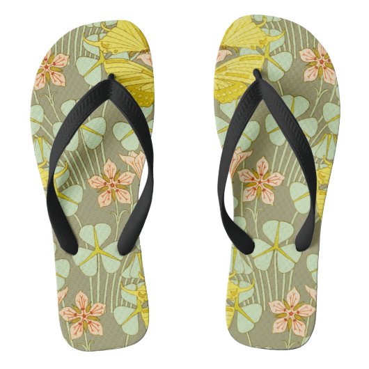 Vlinder Bloem Botanisch Kleurig Teenslippers (Voetbed)