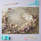 Vlinder & Bloem, Botanische Ovale Compositie Tissuepapier (Craft)