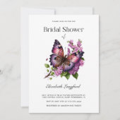 Vlinder Bloem Bruids Bruiloftsuitnodiging Kaart (Voorkant)