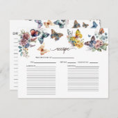 Vlinder Bloem | Bruiloft Recept Kaart (Voorkant / Achterkant)