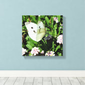 Vlinder Bloem Canvas Print (Insitu (Houten vloer))