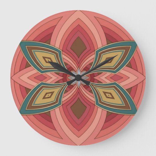 Vlinder Bloem Mandala Grote Klok (Voorkant)