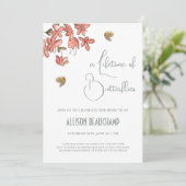 Vlinder Bloem QR Code Bruidsmeisjesfeest Kaart (Staand voorkant)