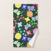 Vlinder Bloem Regenboog Bad Handdoek (Handdoek)