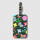 Vlinder Bloem Regenboog Bagagelabel (Voorkant (verticaal))