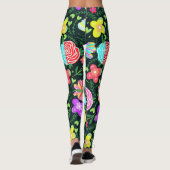 Vlinder Bloem Regenboog Leggings (Achterkant)