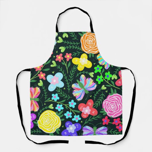 Vlinder Bloem Regenboog Schort (Voorkant)