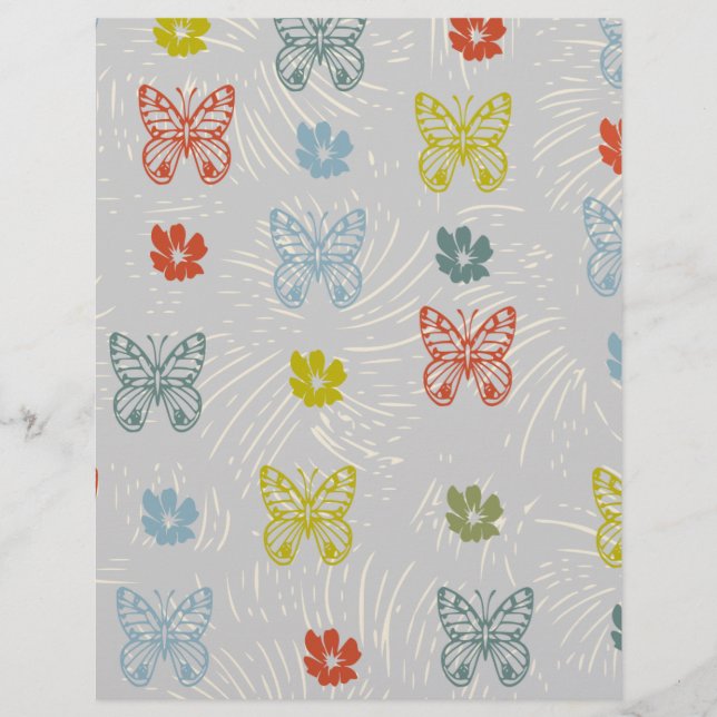 Vlinder & Bloem Scrapbook Papier (Voorkant)
