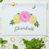 Vlinder Bloem Theedoek (Gevouwen)