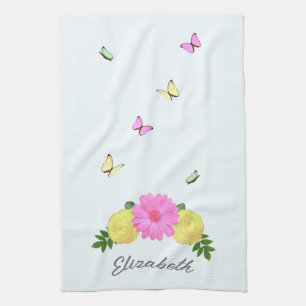 Vlinder Bloem Theedoek