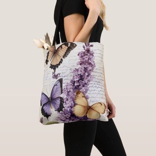 Vlinder Bloem Tote Bag (Dichtbij)
