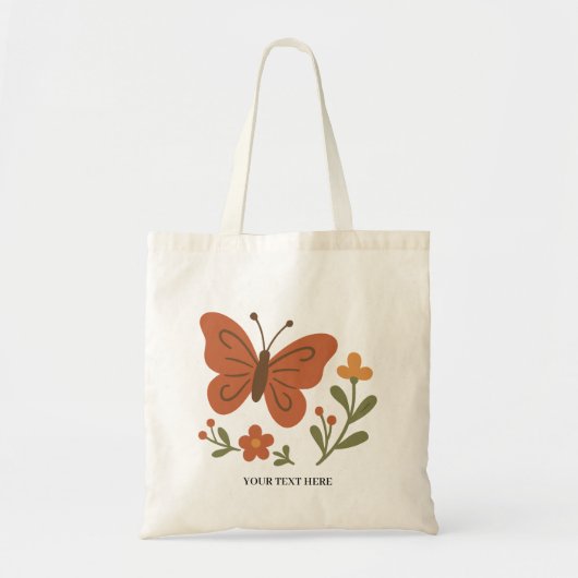 Vlinder Bloem Tote Bag (Voorkant)