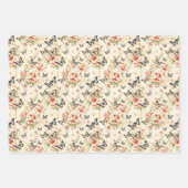  Vlinder & Bloemen 3 Flat Sheet Gift Wrap Inpakpapier Vel (Voorkant 3)