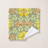 Vlinder Bloemen Botanisch Kleurrijk Bad Handdoek (Wasdoekje)