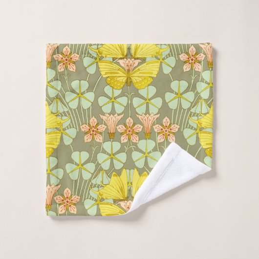 Vlinder Bloemen Botanisch Kleurrijk Bad Handdoek (Wasdoekje)