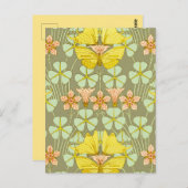 Vlinder Bloemen Botanisch Kleurrijk Briefkaart (Voorkant / Achterkant)