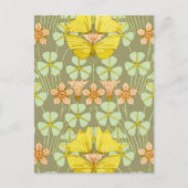 Vlinder Bloemen Botanisch Kleurrijk Briefkaart (Voorkant)