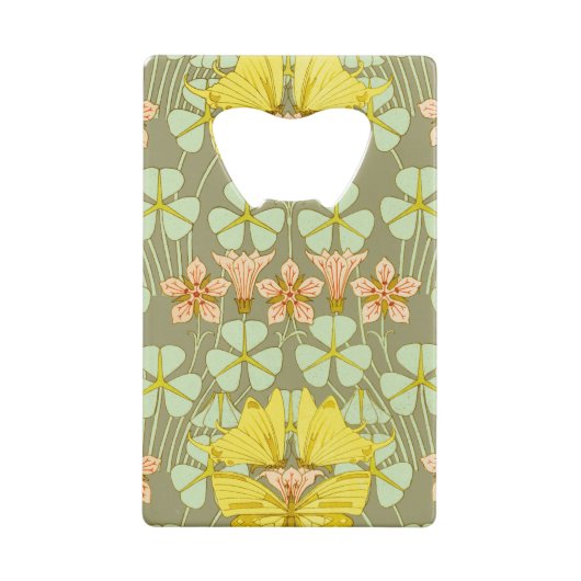 Vlinder Bloemen Botanisch Kleurrijk Creditkaart Flessenopener (Achterkant)