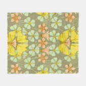 Vlinder Bloemen Botanisch Kleurrijk Fleece Deken (Voorkant (Horizontaal))