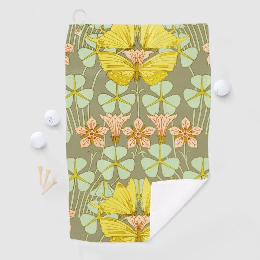 Vlinder Bloemen Botanisch Kleurrijk Golfhanddoek (Insitu)