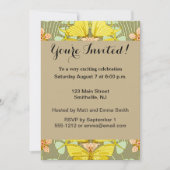 Vlinder Bloemen Botanisch Kleurrijk Kaart (Voorkant)