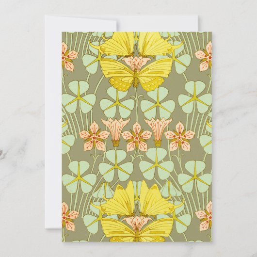 Vlinder Bloemen Botanisch Kleurrijk Kaart (Achterkant)