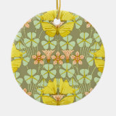 Vlinder Bloemen Botanisch Kleurrijk Keramisch Ornament (Voorkant)