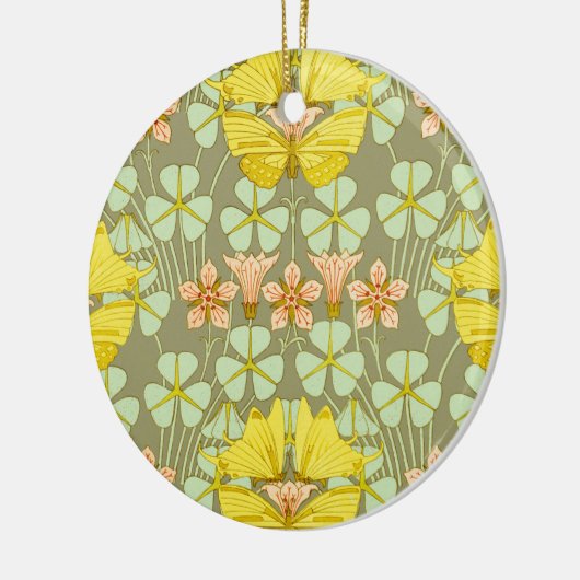 Vlinder Bloemen Botanisch Kleurrijk Keramisch Ornament (Links)