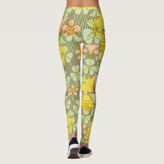Vlinder Bloemen Botanisch Kleurrijk Leggings (Achterkant)