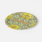 Vlinder Bloemen Botanisch Kleurrijk Papieren Bordje (Gekanteld)