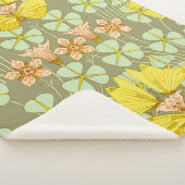 Vlinder Bloemen Botanisch Kleurrijk Sherpa Deken (3/4)