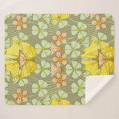 Vlinder Bloemen Botanisch Kleurrijk Sherpa Deken (Voorkant (horizontaal))