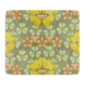 Vlinder Bloemen Botanisch Kleurrijk Snijplank (Voorkant)