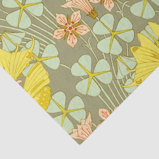 Vlinder Bloemen Botanisch Kleurrijk Tissuepapier (Detail)