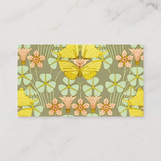 Vlinder Bloemen Botanisch Kleurrijk Visitekaartje (Achterkant)