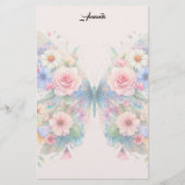 Vlinder Bloemen Briefpapier (Voorkant)