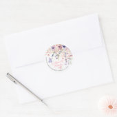 Vlinder Bloemen Bruidsfeestje Ronde Sticker (Envelop)