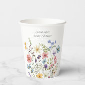 Vlinder Bloemen Bruiloft Bridal Shower Papieren Bekers (Achterkant)