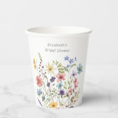 Vlinder Bloemen Bruiloft Bridal Shower Papieren Bekers (Voorkant)