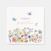 Vlinder Bloemen Bruiloft Feest Servet (Voorkant)